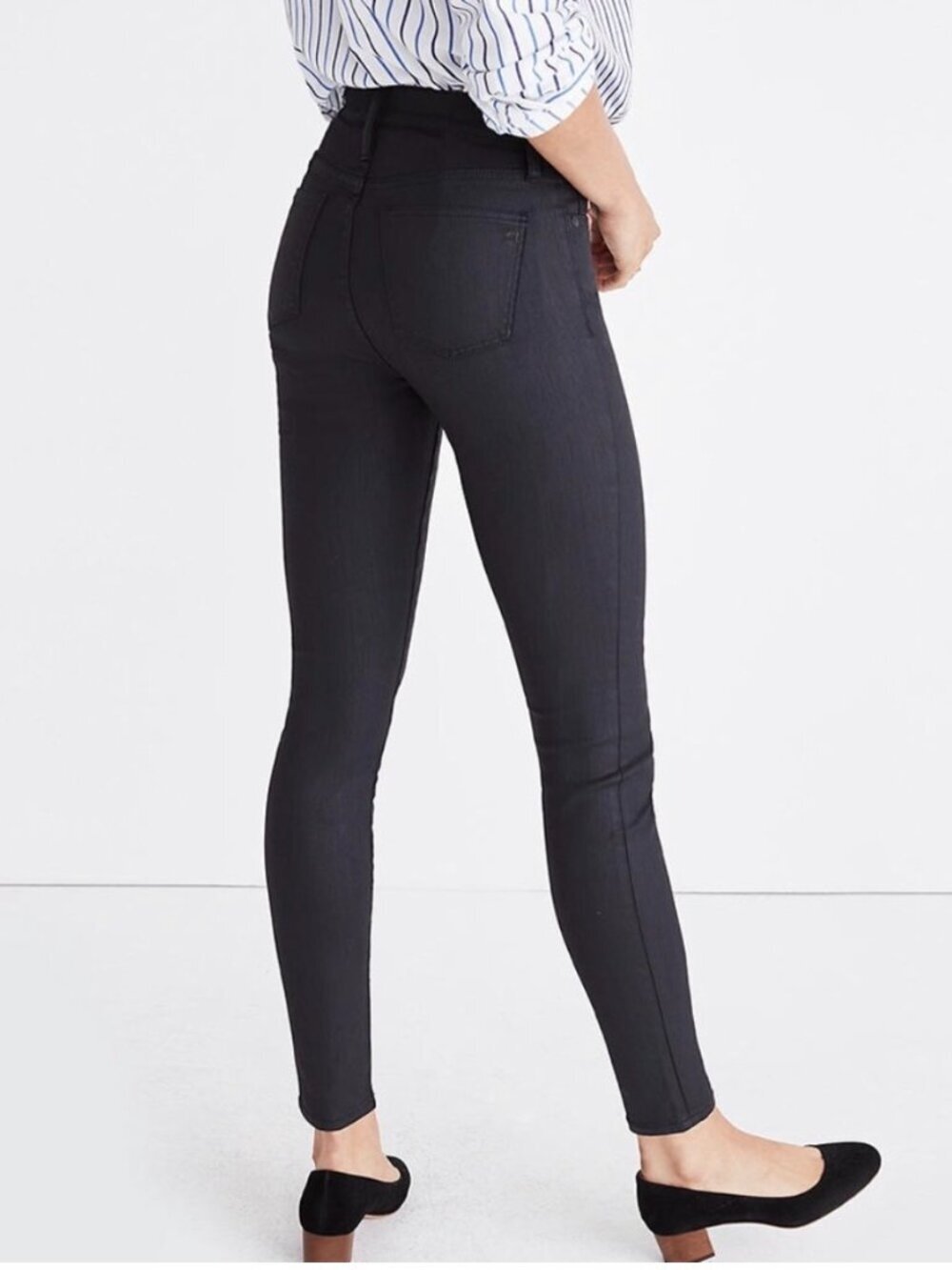 MADEWELL 9" Mid Rise Coated Skinny Jeans Faux Leather Look 28